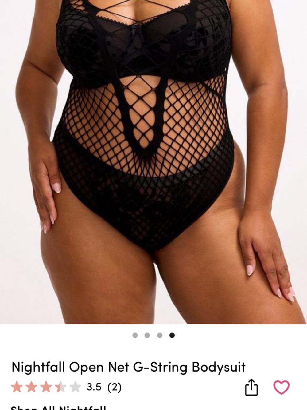 torrid Nightfall Open Net G-String Bodysuit in Black